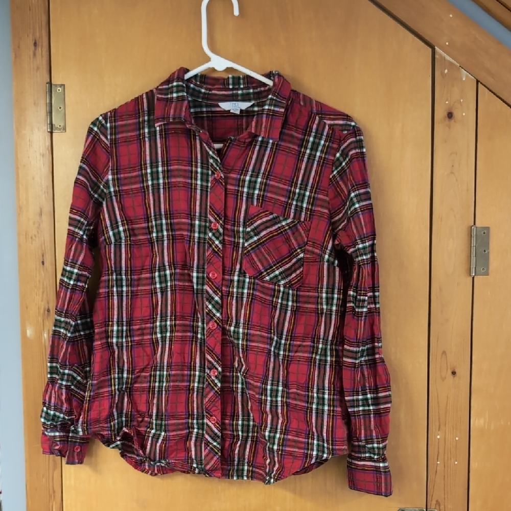 Red Plaid Button Up